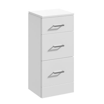 Polar 350mm 3 Drawer Unit 300mm Deep - Gloss White