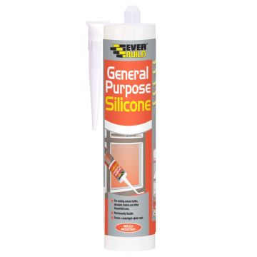 Everbuild Tube General Purpose Silicone Sealant White - 300ml

