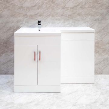 AquaProof Classic 1100mm L Shaped Combination Unit Left Hand - White