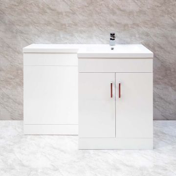 AquaProof Classic 1100mm L Shaped Combination Unit Right Hand - White