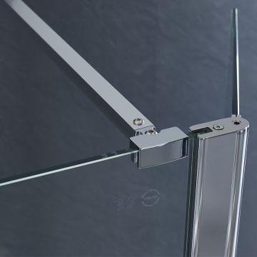 Aqua i 8mm Wetroom Support Bar / Arm 1200mm - Silver