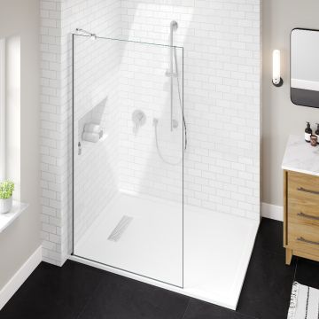 Aqua I innovation 10mm Wetroom Screen with Angled Support Arm
