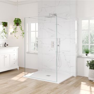 Aqua I Innovation 8mm Walk-in Wetroom Panel with Double Support Arms
