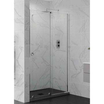 Aqua i Glide 8mm Sliding Wetroom Panel 1300mm Silver - 2000mm High