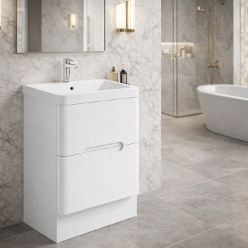 AquaProof Modern 500mm Waterproof Basin Unit White