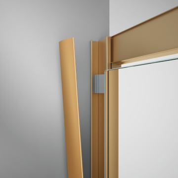 Aqua i Concealed Cover Strip for 6mm Shower Door - Brushed Brass