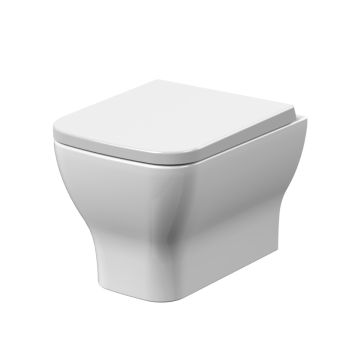 Aqua i Elara Square Rimless Wall Hung Toilet With Soft Close Seat