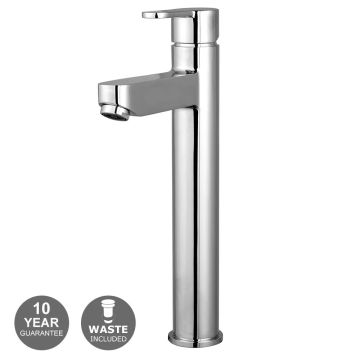 Noveua Acton Tall Mono Basin Mixer and Click Clack Waste - Chrome