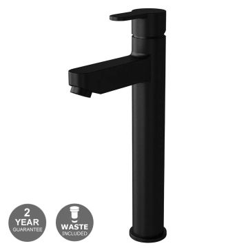 Noveua Acton Tall Mono Basin Mixer and Click Clack Waste - Matt Black