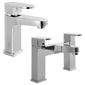 Noveua Archway Mono Basin Mixer with Click Clack Waste & Bath Filler Tap Set