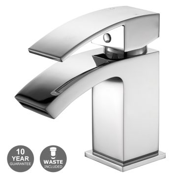 Noveua Farringdon Mini Mono Basin Mixer & Click Clack Waste - Chrome