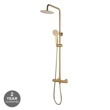 Noveua Islington Round Thermostatic Shower Set - Brushed Brass