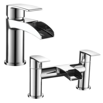 Noveua Knightsbridge Mono Basin Mixer with Click Clack Waste & Bath Filler Tap Set