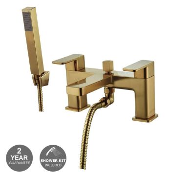 Noveua Newbury Bath Shower Mixer - Brushed Brass