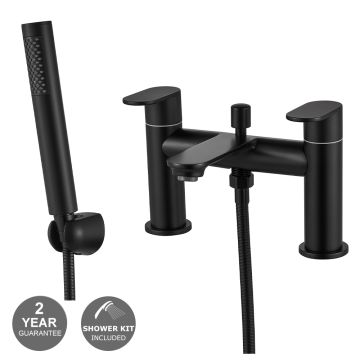 Noveua Preston Bath Shower Mixer - Matt Black