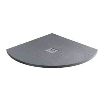 Aqua i Ash Grey Slate Effect Shower Tray - 800mm x 800mm Quadrant